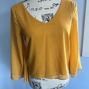 Source Unknown Gold 3/4 Sleeve Relaxed‎ Blouse